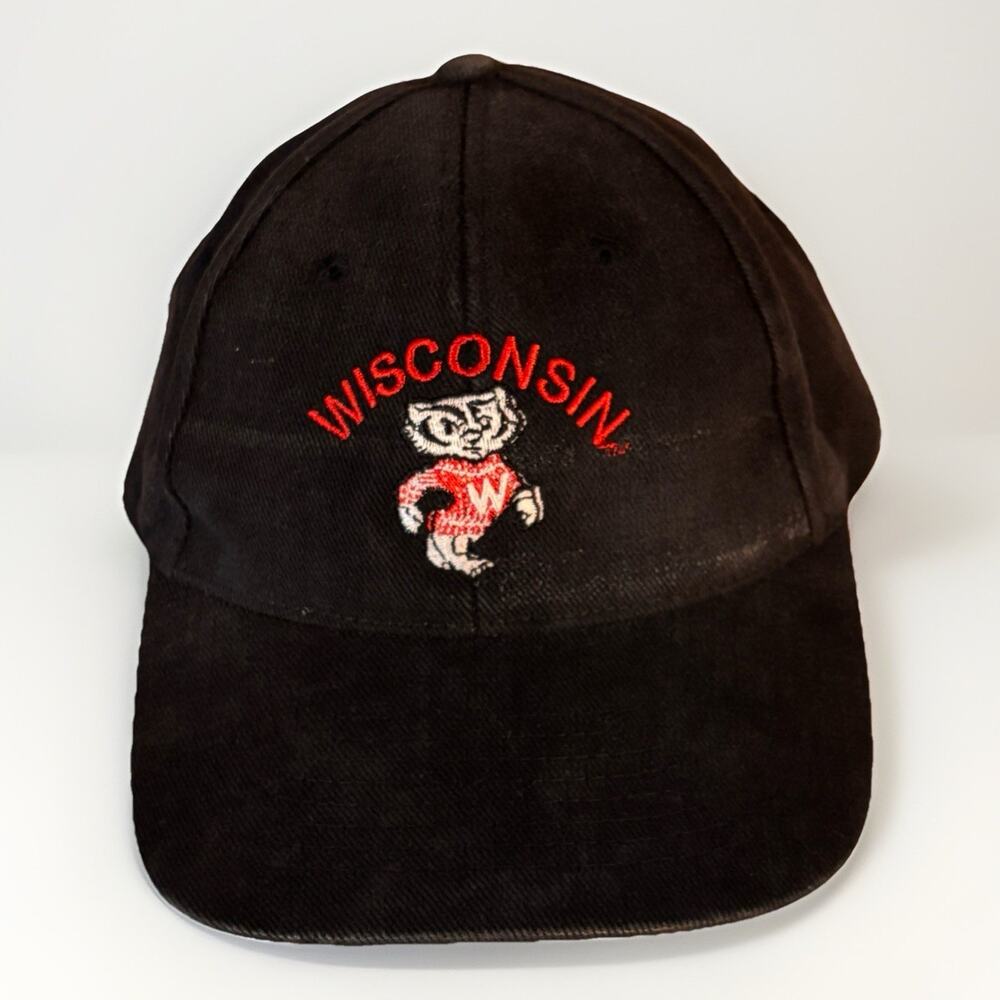 Wisconsin Badgers Snapback Hat Black NCAA Vintage Logo Adjustable Cap